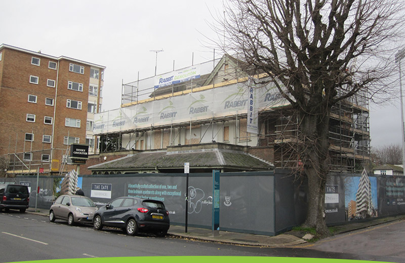 Demolition site at Sussex County Cricket Ground