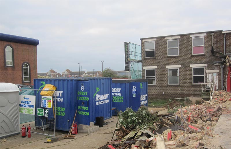 Demolition of two-storey structure in Shoreham by Sea