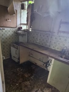 Delapidated kitchen for demolition in London