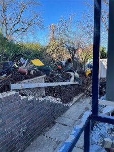 Site clearance rubbish prior to demolition