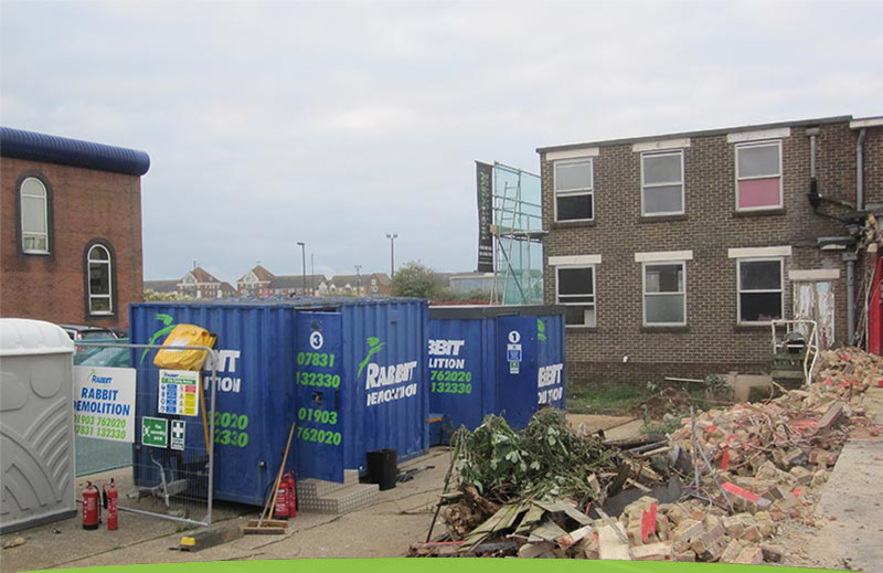 Demolition of two-storey structure in Shoreham by Sea