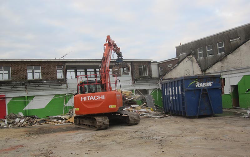 demolition rabbit waste bins shoreham by sea building