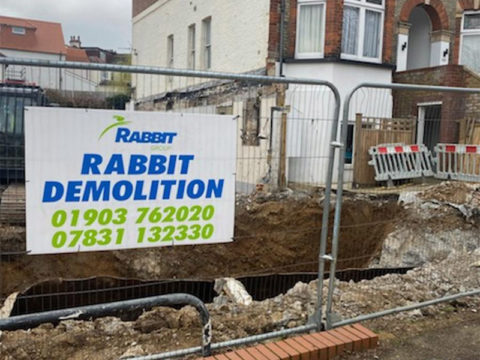 metal fuel container demolition excavation