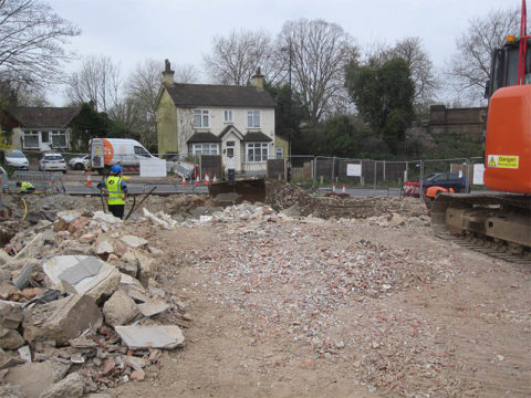 metal fuel container demolition excavation